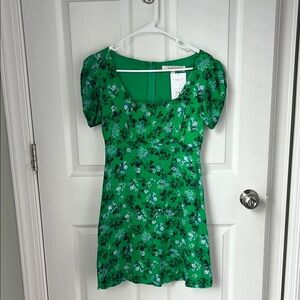 Mini Green Floral Dress